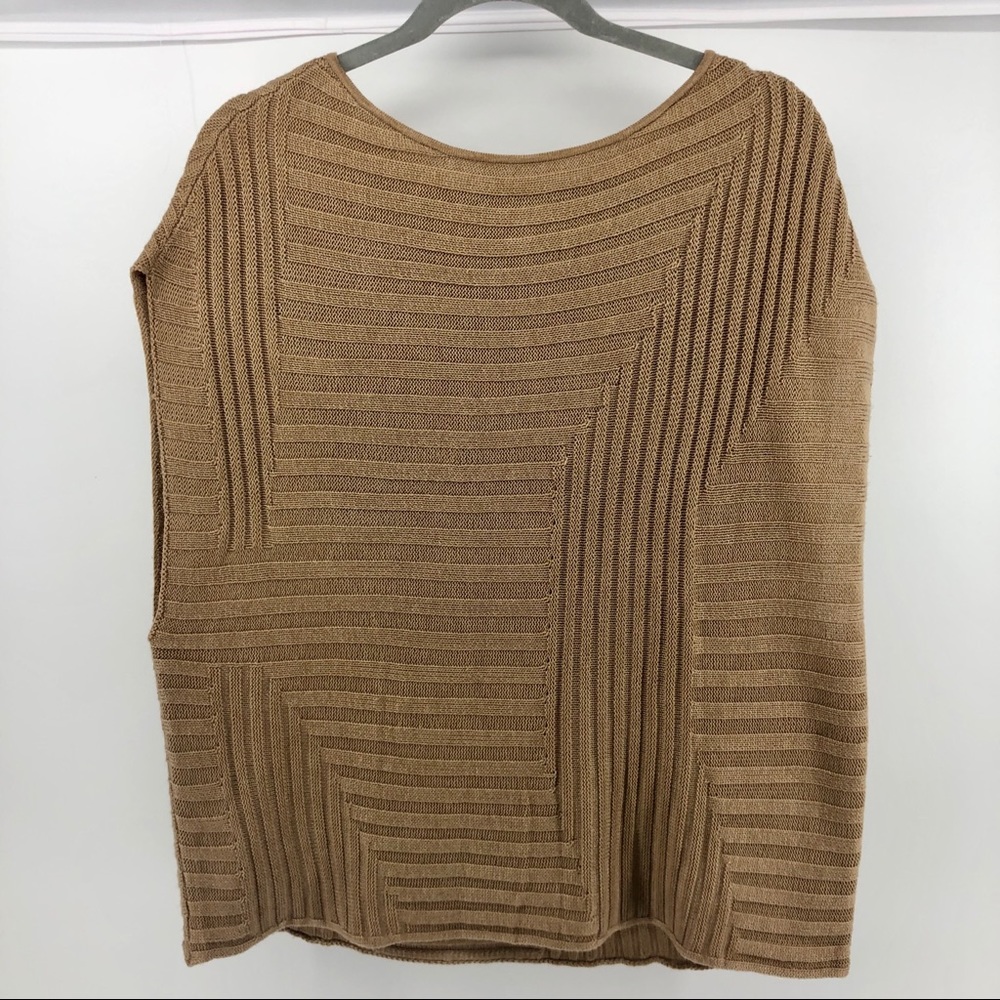 WHBM Tan Knit Sweater Shell Vest